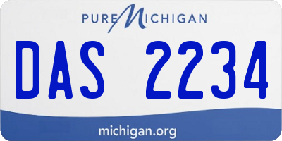 MI license plate DAS2234