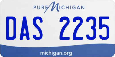 MI license plate DAS2235