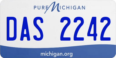 MI license plate DAS2242