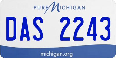 MI license plate DAS2243