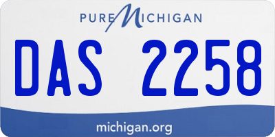 MI license plate DAS2258