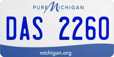 MI license plate DAS2260