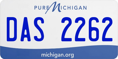 MI license plate DAS2262