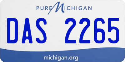 MI license plate DAS2265