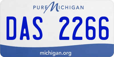 MI license plate DAS2266