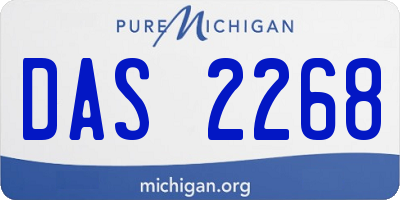 MI license plate DAS2268