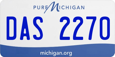 MI license plate DAS2270