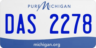 MI license plate DAS2278