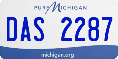 MI license plate DAS2287