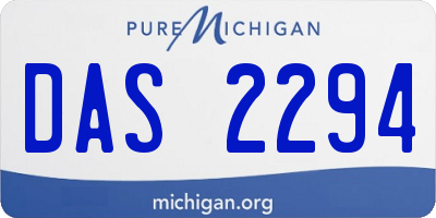 MI license plate DAS2294