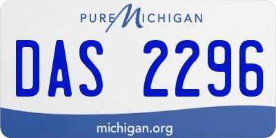 MI license plate DAS2296