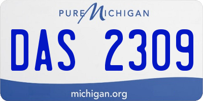 MI license plate DAS2309
