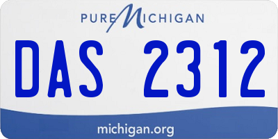 MI license plate DAS2312