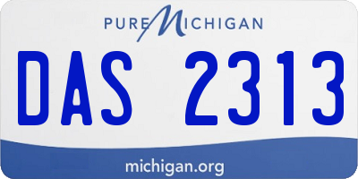 MI license plate DAS2313
