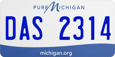 MI license plate DAS2314