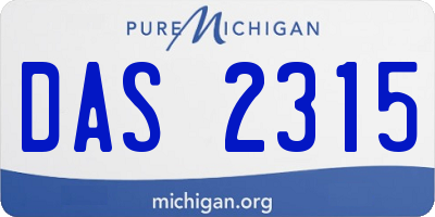 MI license plate DAS2315