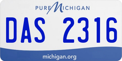 MI license plate DAS2316