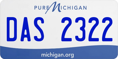 MI license plate DAS2322