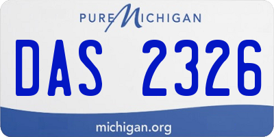 MI license plate DAS2326