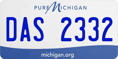MI license plate DAS2332