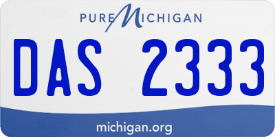 MI license plate DAS2333