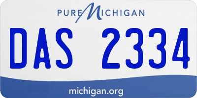 MI license plate DAS2334