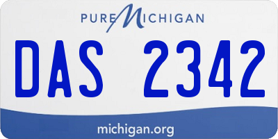 MI license plate DAS2342