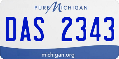 MI license plate DAS2343