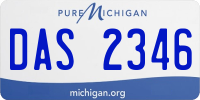 MI license plate DAS2346