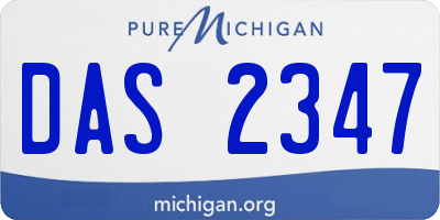 MI license plate DAS2347