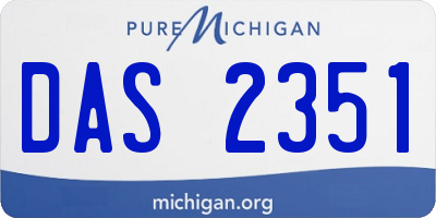 MI license plate DAS2351