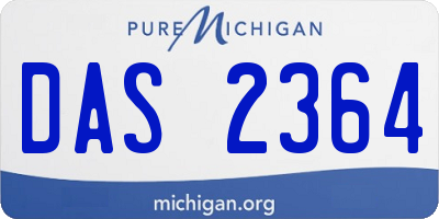 MI license plate DAS2364