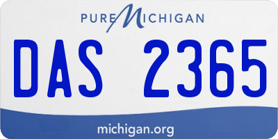 MI license plate DAS2365