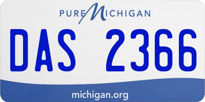 MI license plate DAS2366