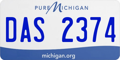 MI license plate DAS2374