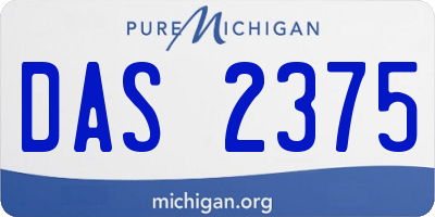 MI license plate DAS2375