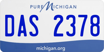 MI license plate DAS2378