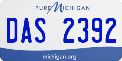 MI license plate DAS2392