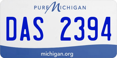 MI license plate DAS2394