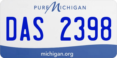 MI license plate DAS2398