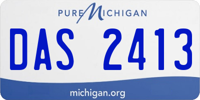 MI license plate DAS2413