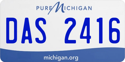 MI license plate DAS2416