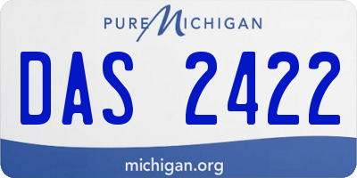MI license plate DAS2422