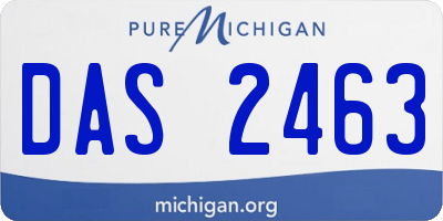 MI license plate DAS2463