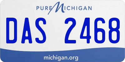MI license plate DAS2468