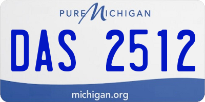 MI license plate DAS2512
