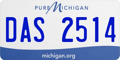 MI license plate DAS2514