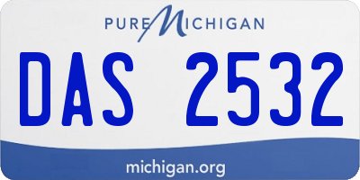 MI license plate DAS2532