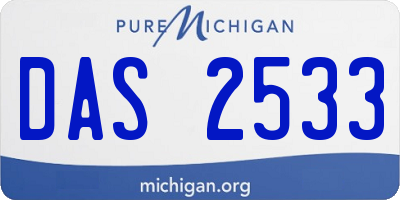 MI license plate DAS2533