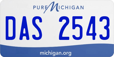 MI license plate DAS2543